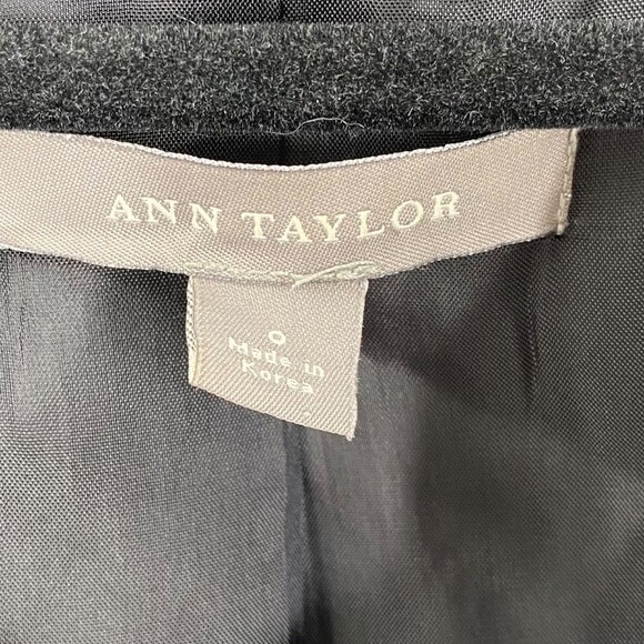 Ann Taylor Womens 0 Charcoal Tweed Blazer Wool Blend - Picture 2 of 8